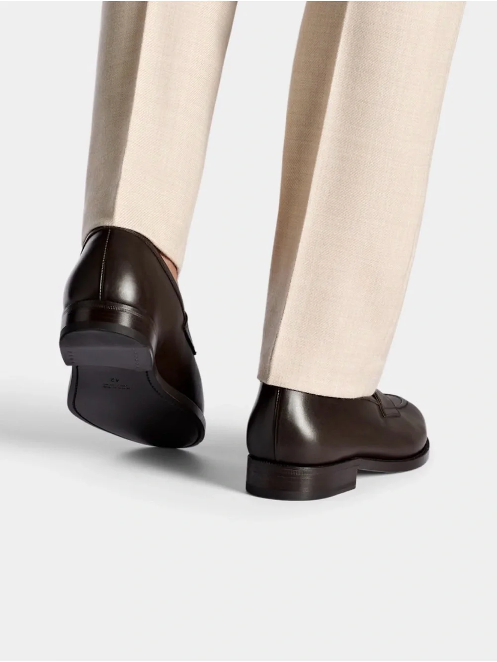 Men's Dark Brown Leather Penny Loafers